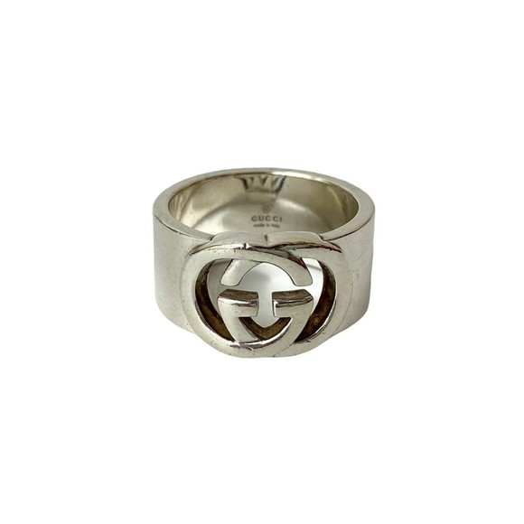 GUCCI Interlocking Double G Ring, 925 Sterling Silver, Accessory for Men and - Picture 1 of 7